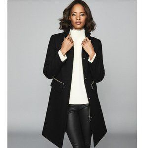 Reiss Macey Coat - Wool Black Coat Women's Size US 4